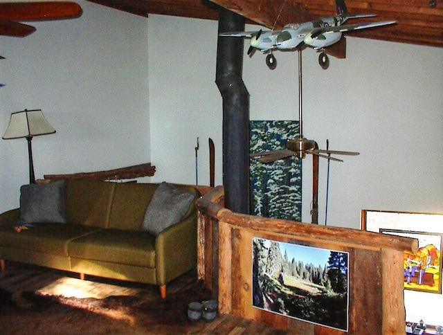 living room with ceiling fan