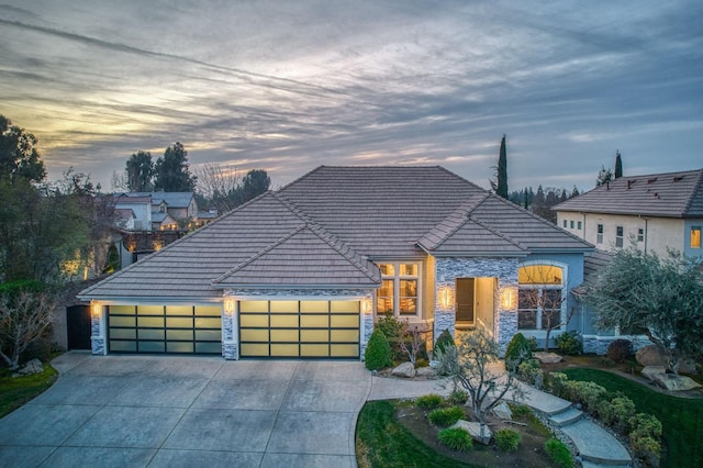 view of front of house featuring a garage