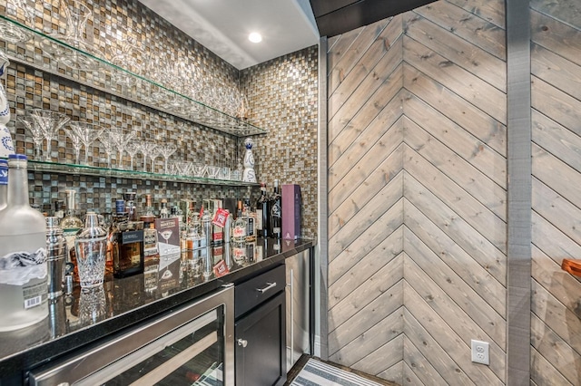 bar featuring wine cooler