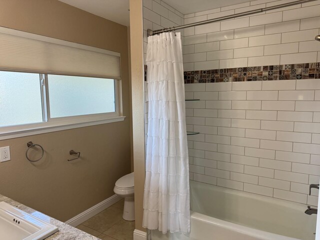 1590 W Escalon, Fresno, CA 93711 - full bath with tile patterned floors, shower / bath combination with curtain, and vanity