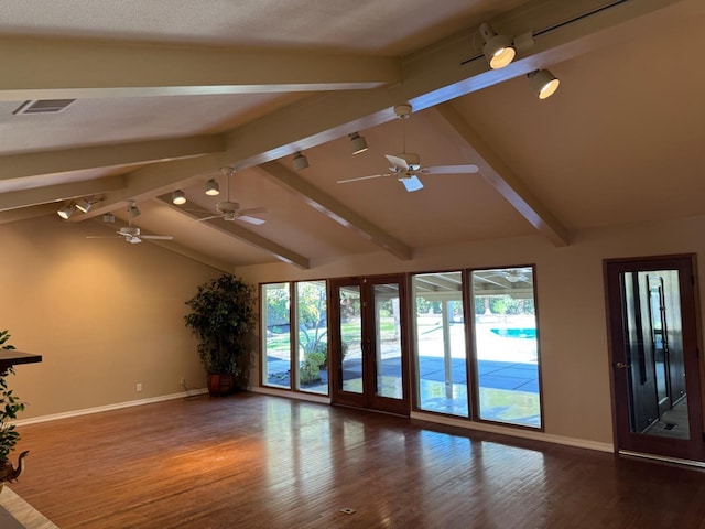 1590 W Escalon, Fresno, CA 93711 - unfurnished living room featuring a ceiling fan and wood finished floors