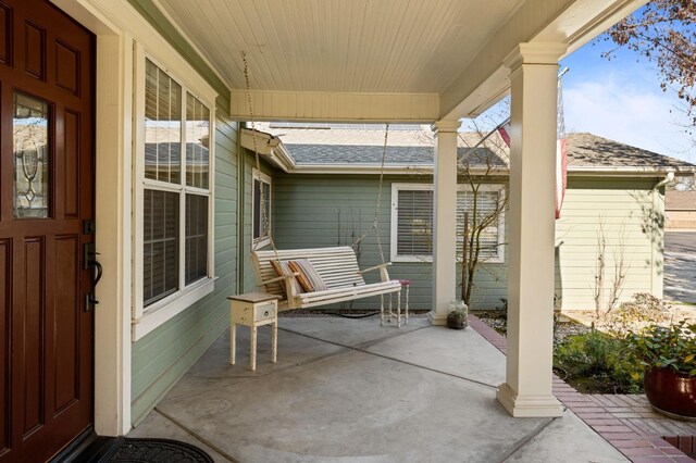 view of patio with a porch