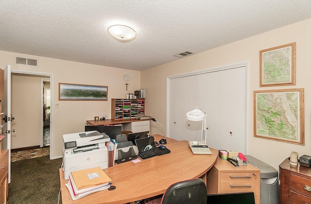 3670 S Newmark Ave, Sanger, CA 93654 - carpeted office space featuring a textured ceiling