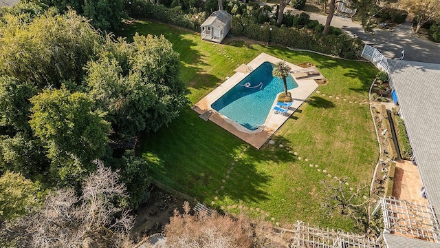 3670 S Newmark Ave, Sanger, CA 93654 - bird's eye view of a pool