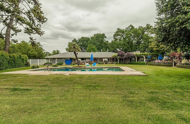 3670 S Newmark Ave, Sanger, CA 93654 - view of swimming pool featuring a patio area and view of scattered trees