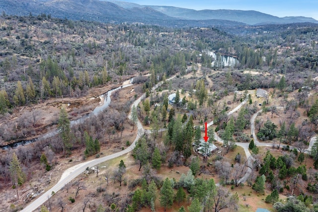 aerial view featuring a mountain view