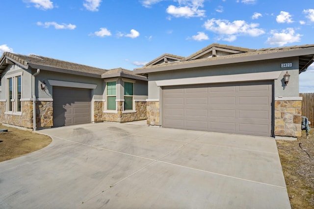 single story home featuring a garage