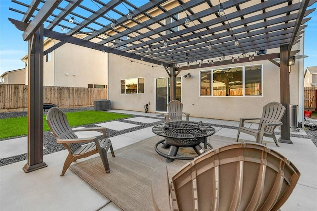 view of patio with a pergola