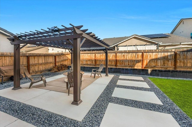 view of patio featuring a pergola