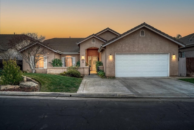 view of front property with a garage