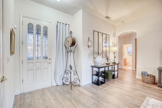 foyer featuring light wood-type flooring