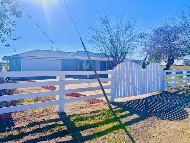 exterior space featuring a garage