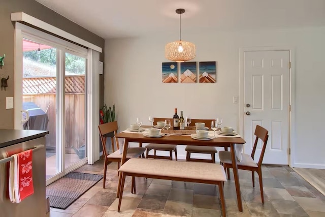 view of dining room