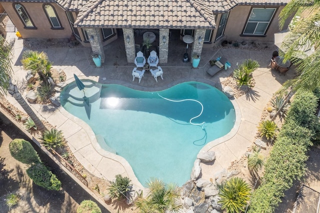 view of pool with a patio area