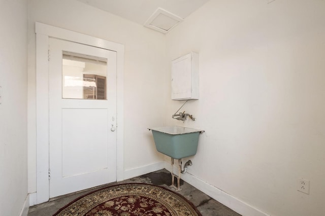 doorway featuring sink