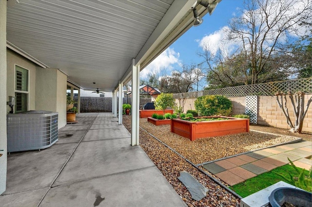 view of patio featuring central AC unit