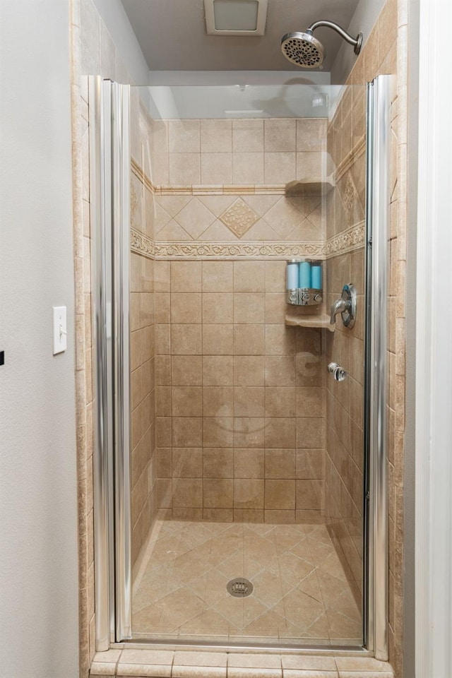 bathroom featuring walk in shower