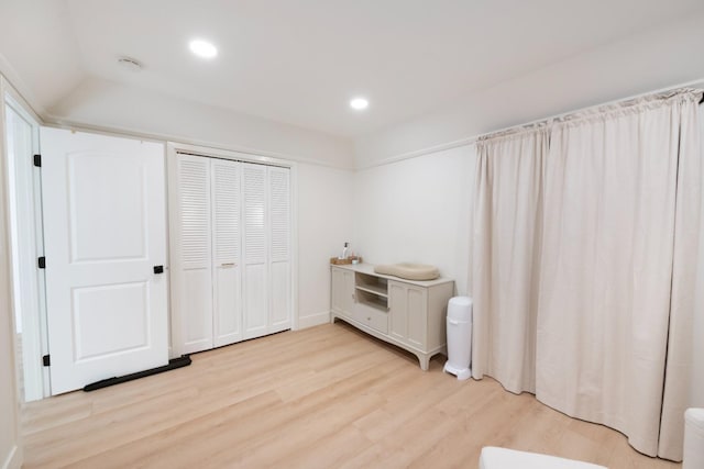 bedroom featuring light hardwood / wood-style flooring