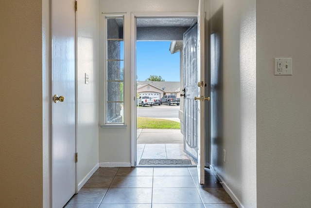 view of tiled entrance foyer