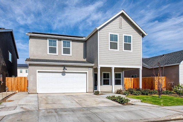 view of front property featuring a garage