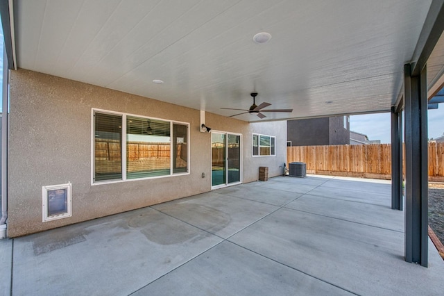 view of patio / terrace featuring ceiling fan