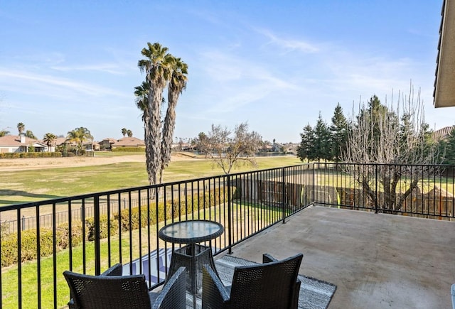 balcony with a patio area