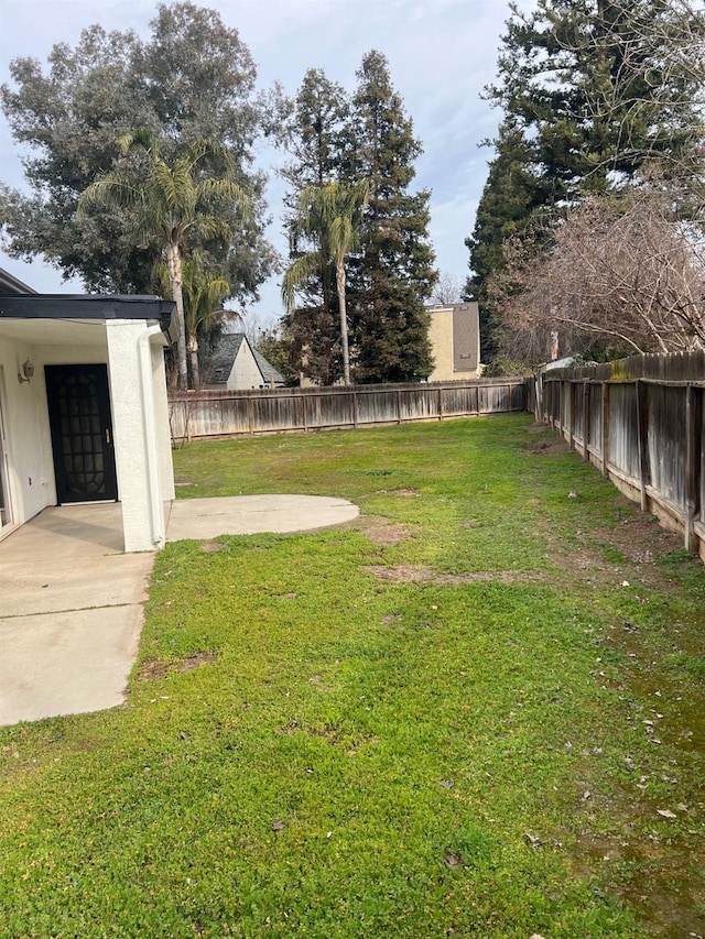 view of yard with a patio