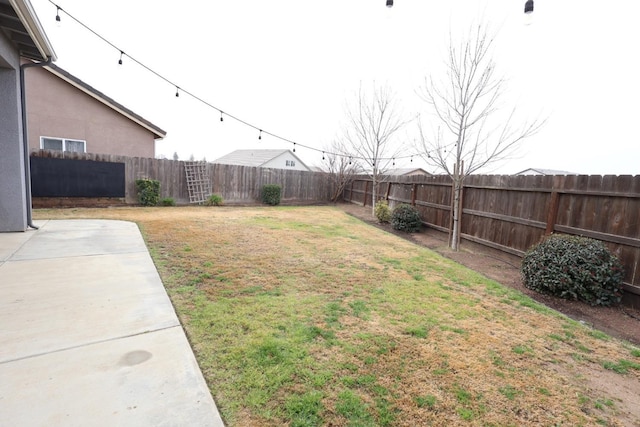 view of yard with a patio area