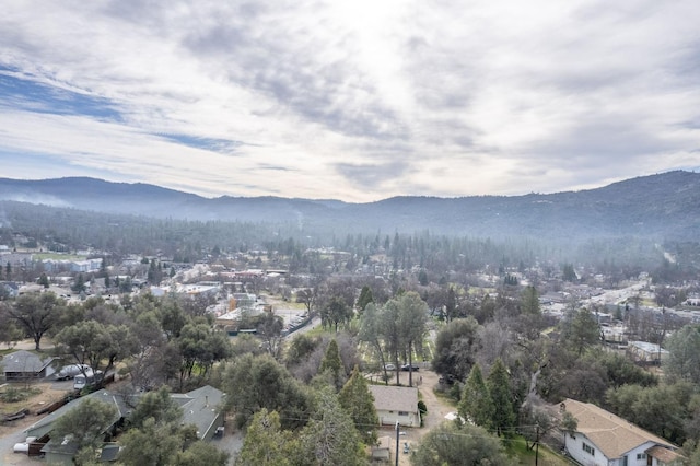 bird's eye view featuring a mountain view