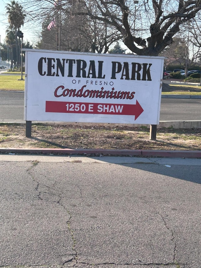 view of community sign