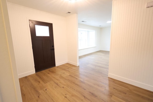 foyer featuring light wood-type flooring