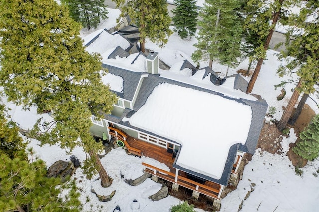 view of snowy aerial view