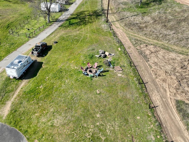 drone / aerial view featuring a rural view