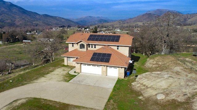 drone / aerial view with a mountain view