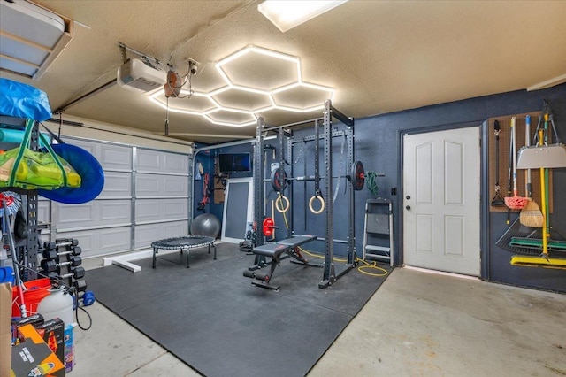 garage featuring a garage door opener