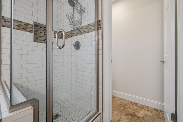 bathroom featuring walk in shower