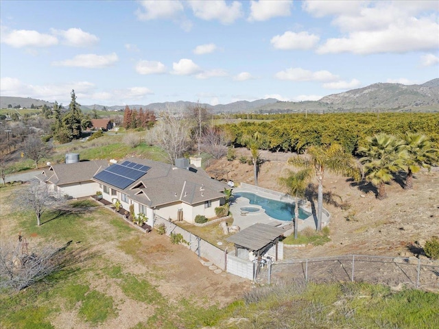 aerial view featuring a mountain view