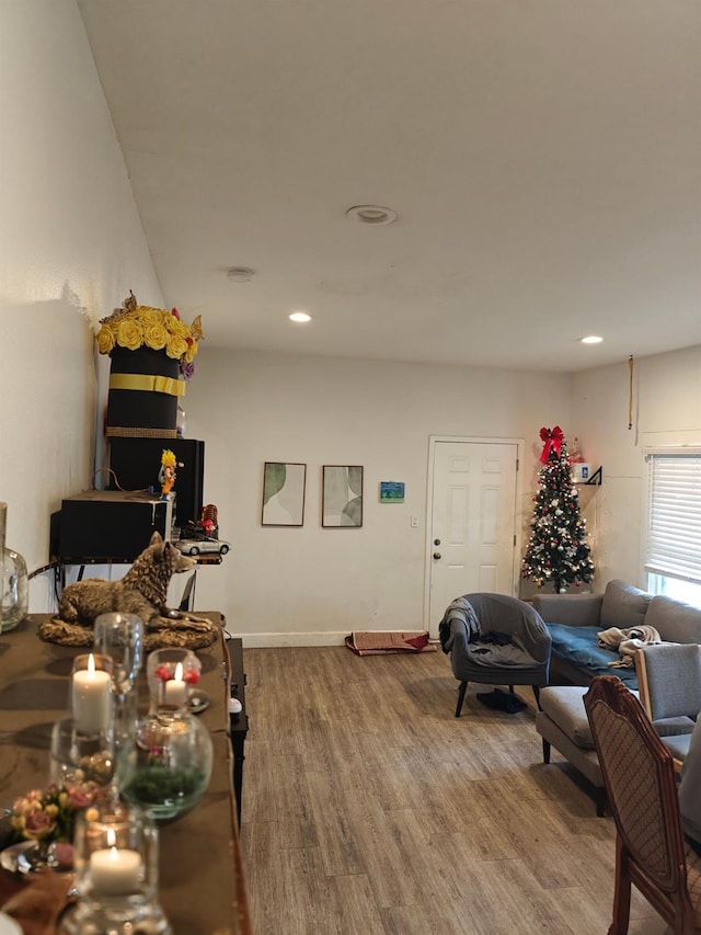 living room with wood-type flooring