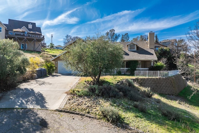 view of front of home with a garage