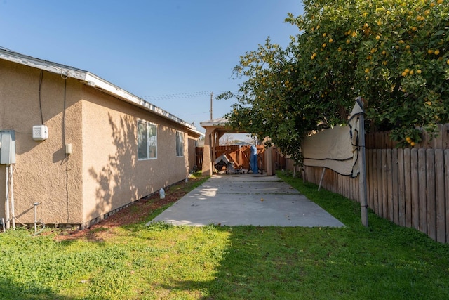 view of yard featuring a patio area