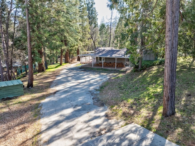 view of front of house with a carport