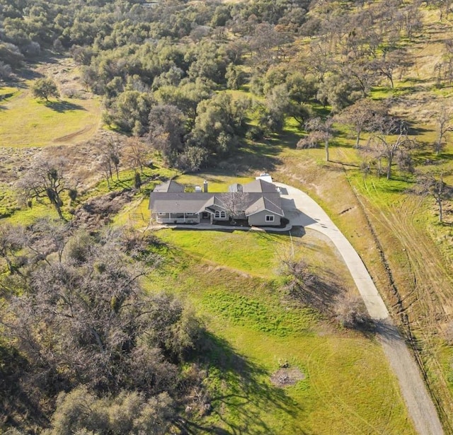 drone / aerial view featuring a rural view