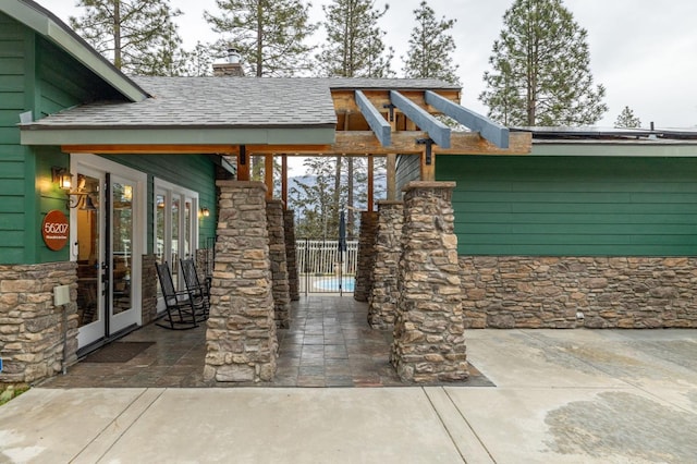 view of patio / terrace featuring french doors