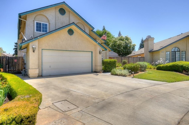 view of front property with a garage