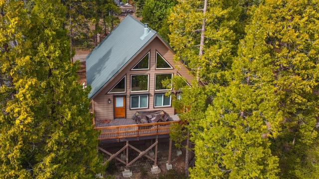 52163 Chahlip Ln, Shaver Lake, CA 93664 - back of property featuring a deck