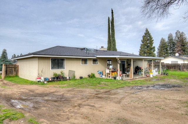 rear view of property with a patio