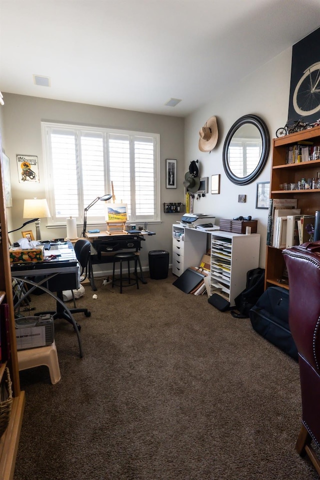 view of carpeted office