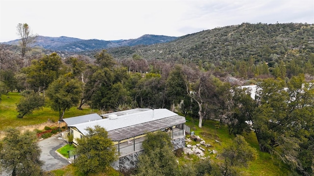 aerial view featuring a mountain view