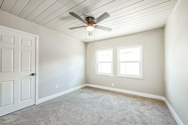 133 W Birch Ave, Pinedale, CA 93650 - carpeted spare room with wooden ceiling and a ceiling fan