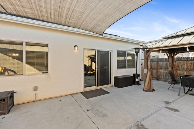 view of patio / terrace with a gazebo